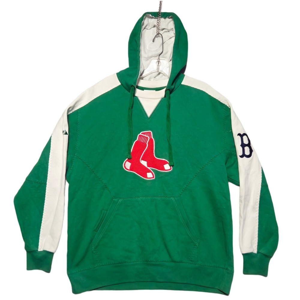 Majestic Boston Red Sox Embroidered Mens M Green St Patricks Day Pullover 2009